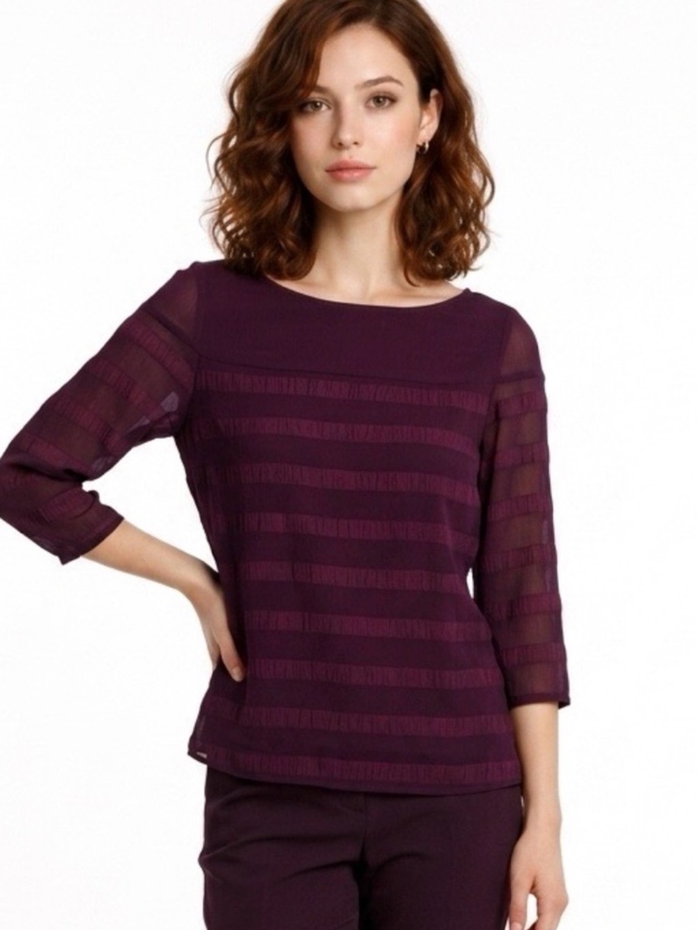 Banana Republic Sheer Striped Top Size Small